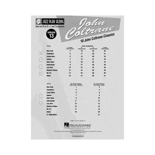 John Coltrane - Jazz Play Along Vol.13
