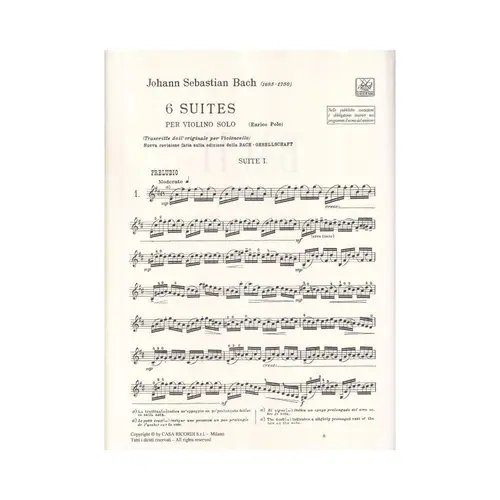 6 Suites Per Violino Solo