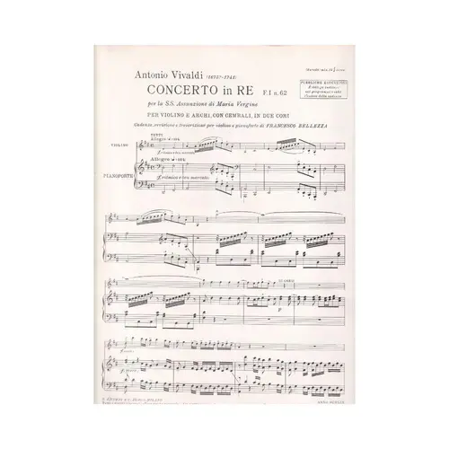 Concerto In Re Per Violine E Archi - F.I N.62