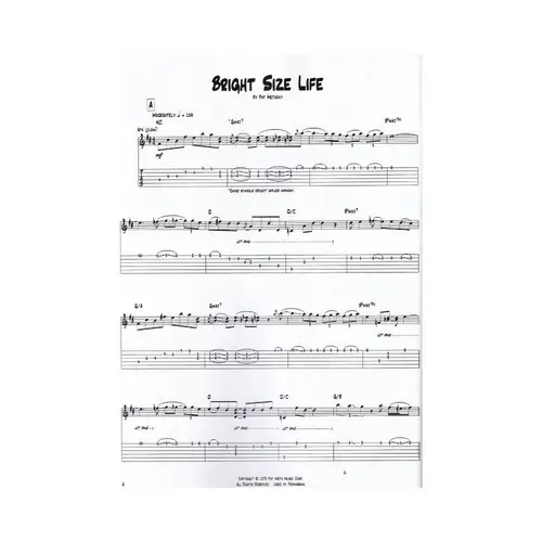 Bright Size Life - Pat Metheny - Guitar Recorded Versions
