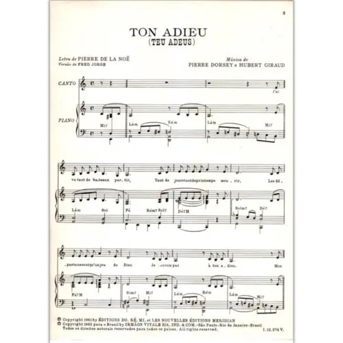 Ton Adieu  (Edição Antiga)