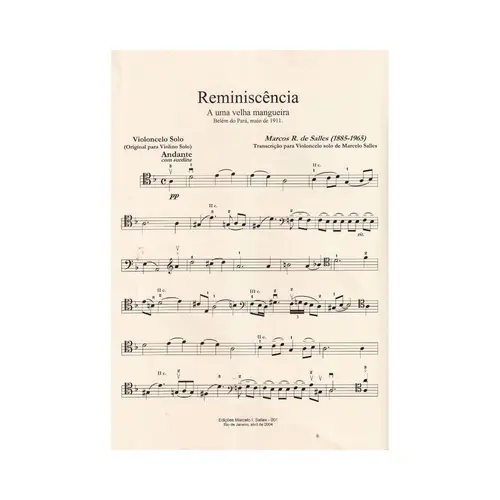 Reminiscência (a uma velha mangueira) - MM Op. 59 ( transcrita para violoncelo solo)