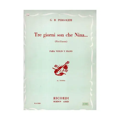 Tre Giorni Son Che Nina...(Siciliana)
