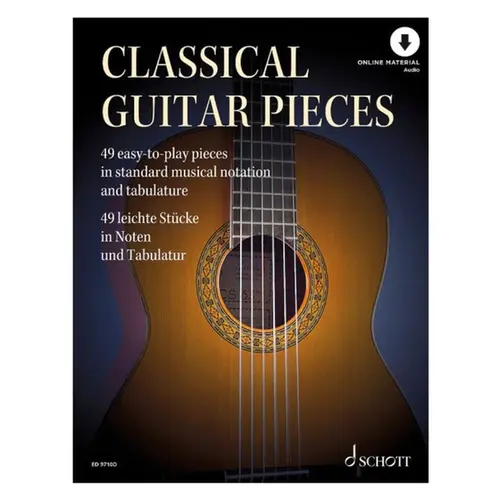 Classical Guitar Pieces - 50 easy-to-play pieces in standard musical notation and tablature