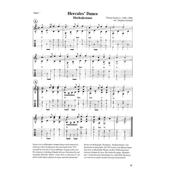 Classical Guitar Pieces - 50 easy-to-play pieces in standard musical notation and tablature
