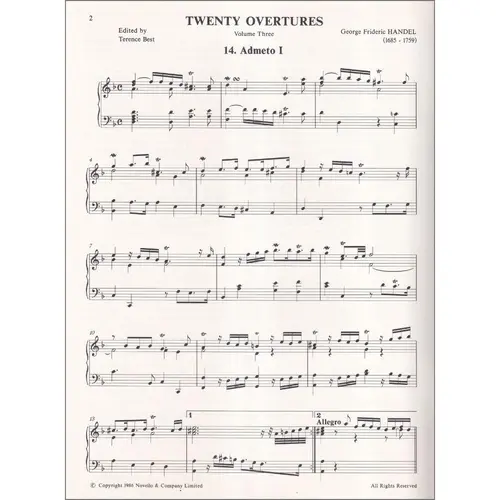 Twenty Overtures In Authentic Keyb. Arr. - Vol.3