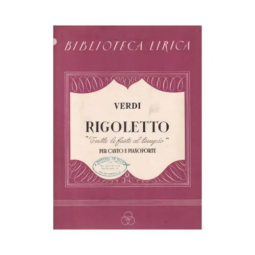 Rigoletto - Tutte Le Feste Al Tempio - Exemplar Antigo