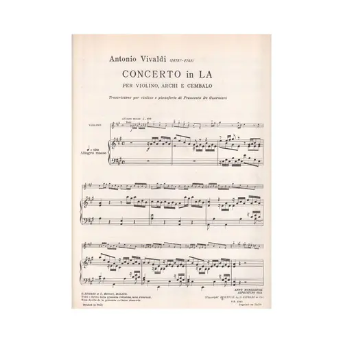 Concerto In La  (Edição Antiga)