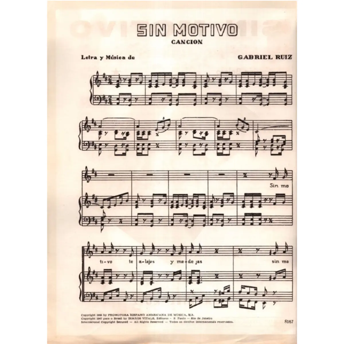 Sin Motivo - Cancion Bolero