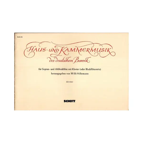 Haus Und Kammermusik Des Deutschen Barock