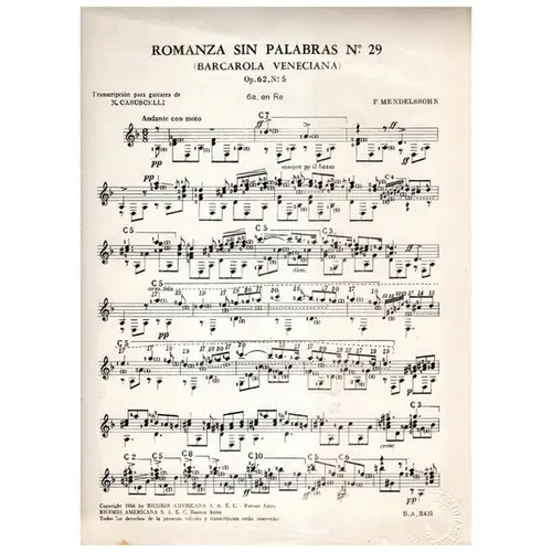 Romanza Sin Palabras N.29 - Op.62 N5