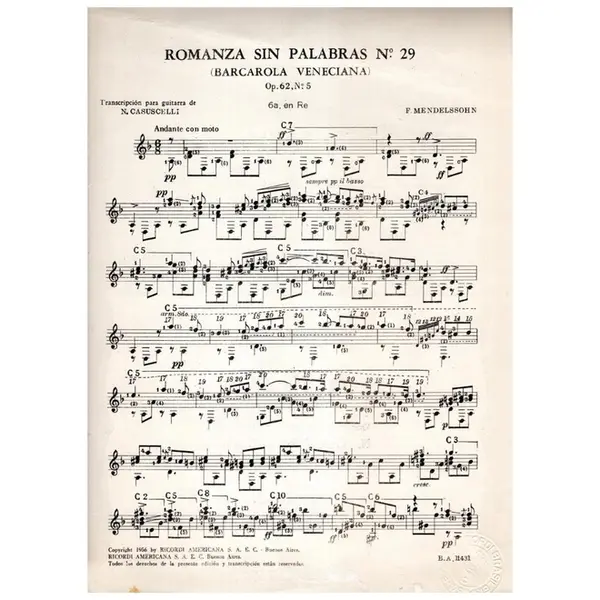 Romanza Sin Palabras N.29 - Op.62 N5