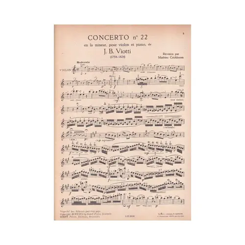 Concerto N.22 La Mineur   (Edição Antiga)