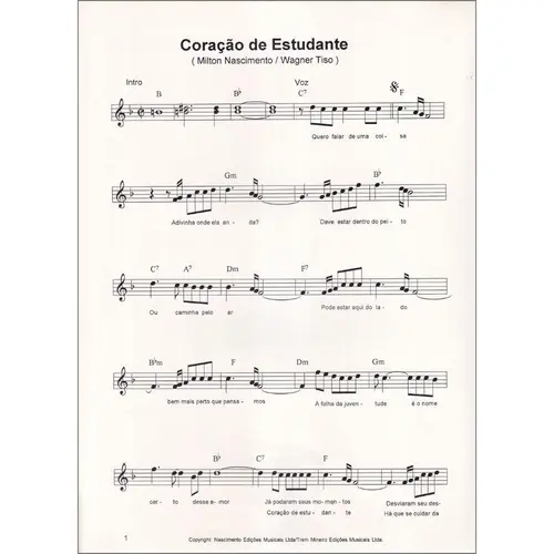 Coração De Estudante Para Violão
