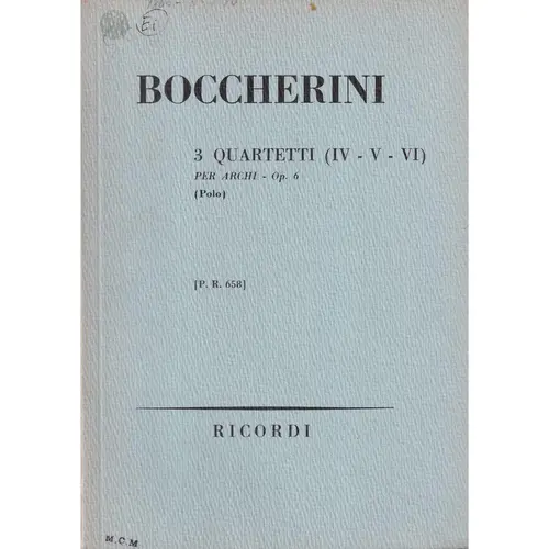 3 Quartetti (4-5-6) - Op.6  (partitura de bolso)
