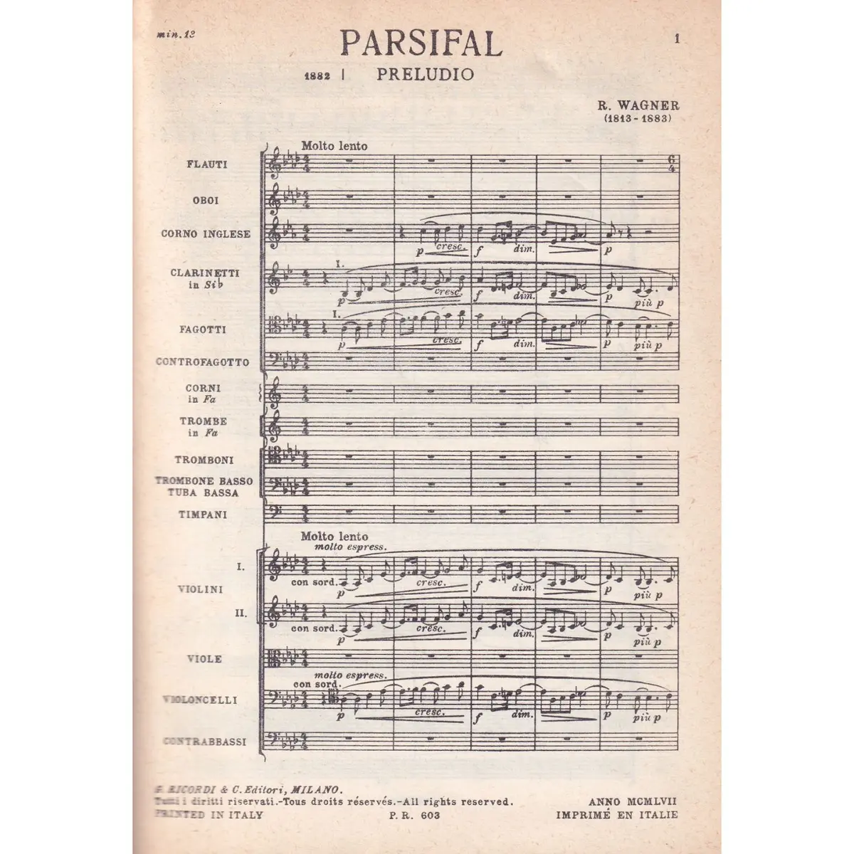 Parsifal - 1º Preludio (partitura de bolso)
