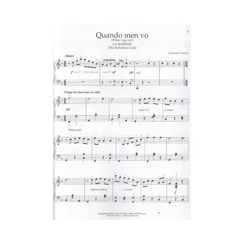 Puccini for Easy Piano