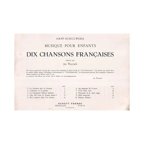 Musique Pour Enfants - Dix Chansons françaises