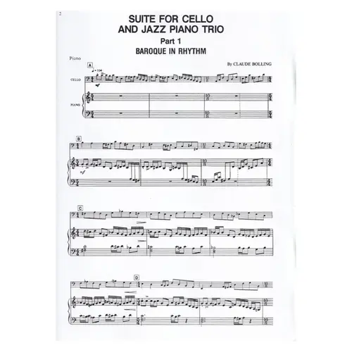 Suite For Cello And Jazz Piano Trio  (Partes)