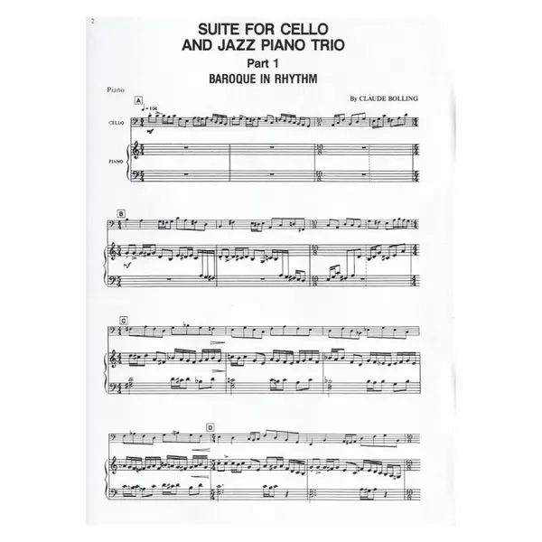 Suite For Cello And Jazz Piano Trio  (Partes)