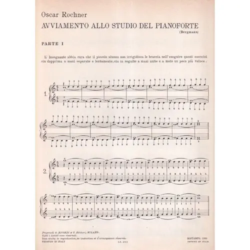Avviamento Allo Studio Del Pianoforte - Vol1