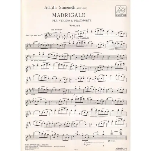 Madrigalem - Exemplar Antigo