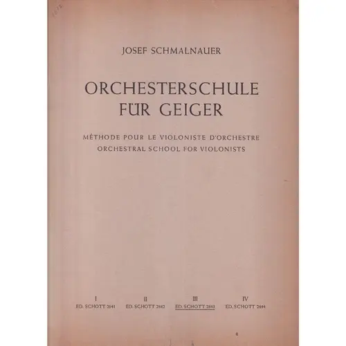 Orchesterschule Fur Geiger - Vol.3 - Opern  (Edição Antiga)