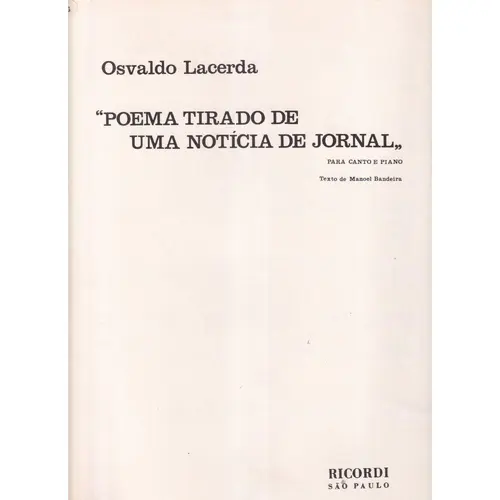Poema Tirado De Uma Noticia De Jornal