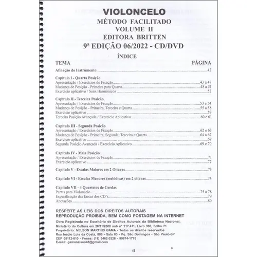 Método facilitado para Violoncelo - Volumes 1 e 2