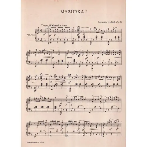 Mazurka I D Moll - Op. 25  (Edição Antiga)