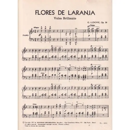 Flores De Laranja - Op. 36 para piano - valsa brilhante