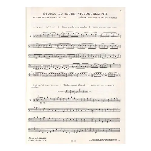 60 Etudes Du Jeune Violoncelliste