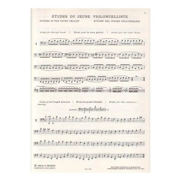 60 Etudes Du Jeune Violoncelliste