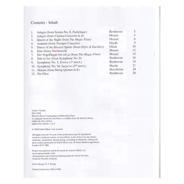 Classical Play-Along Violin - Schott Master Play-Along Series