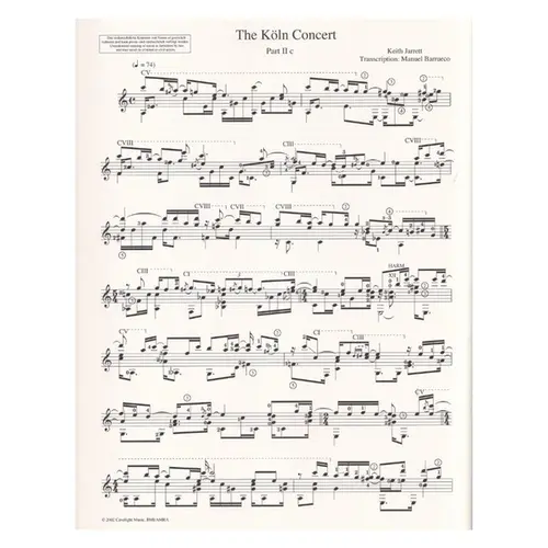 The Koln Concert Part Iiic Transcribed For Guitar