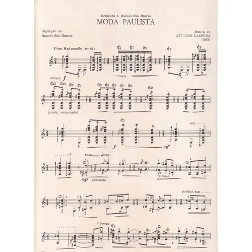 Moda paulista para violão
