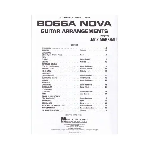 Authentic Brazilian Bossa Nova Guitar Arrangements