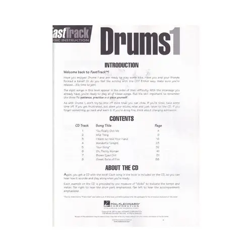 Fast track - Drums 1 - Songbook 1
