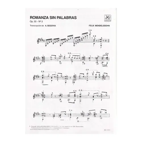 Romanza Sin Palabras- Op.  30-N.3