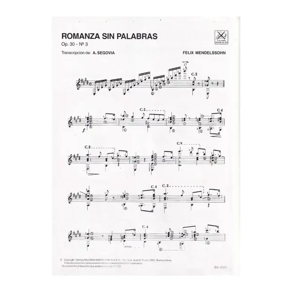 Romanza Sin Palabras- Op.  30-N.3