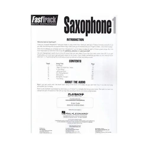 Fast track - Saxophone 1 - Songbook