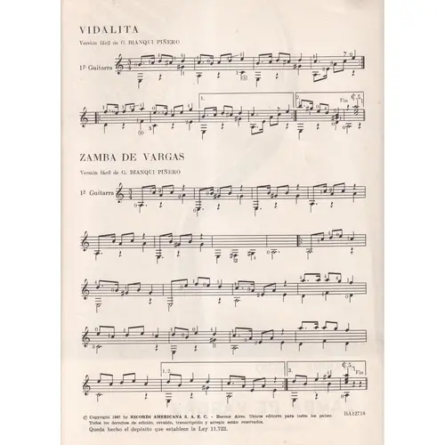 Vidalita y zamba De Vargas  (Edição Antiga)