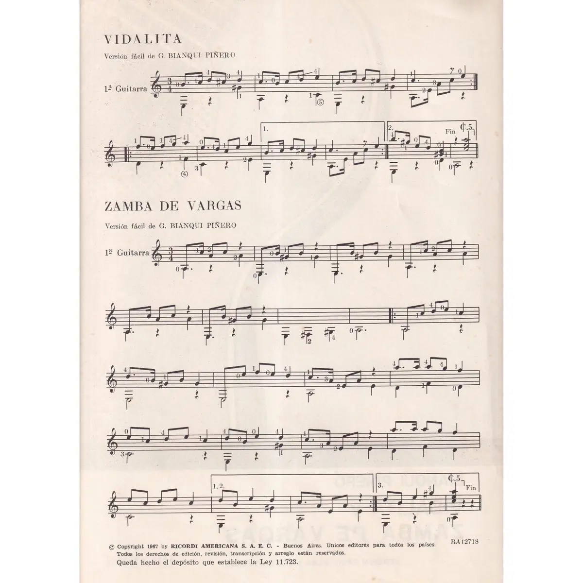 Vidalita y zamba De Vargas  (Edição Antiga)