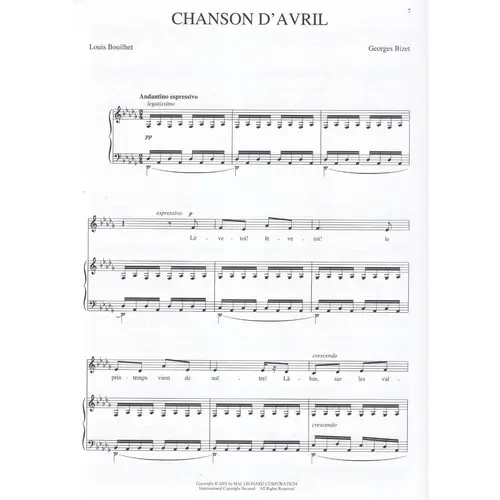 Favorite French Art Songs Vol.2  (Low Voice)