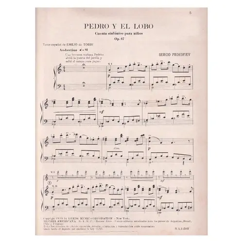 Pedro Y El Lobo - Op. 67  (Edição Antiga)