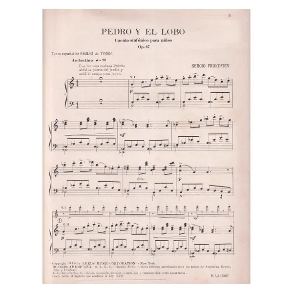 Pedro Y El Lobo - Op. 67  (Edição Antiga)