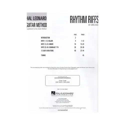 Rhythm Riffs - Hal Leonard Guitar Method