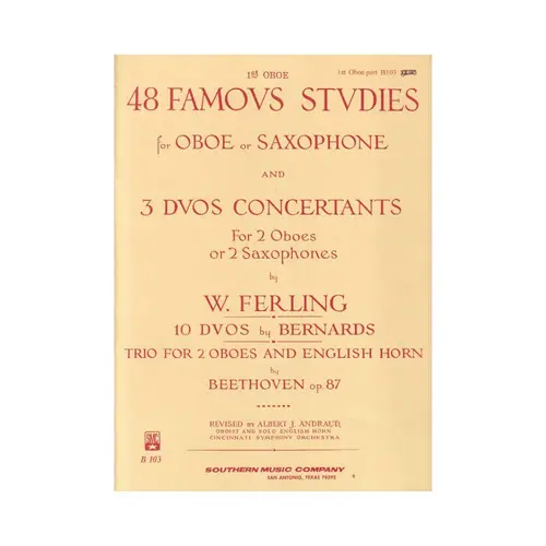 48 Famous Studies For Oboe Or Saxophone And 3 Duos Concertantes For 2 Oboes