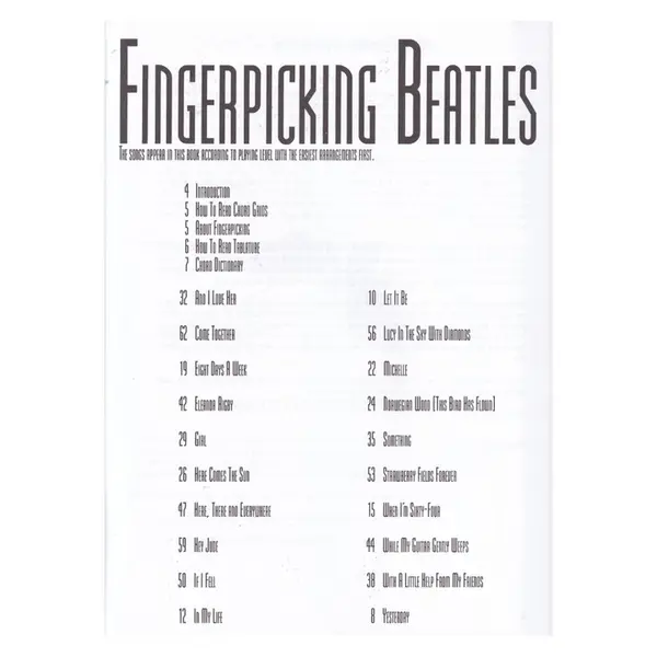 Fingerpicking Beatles - 20 Classic Songs For Solos Fingerstyle Guitar