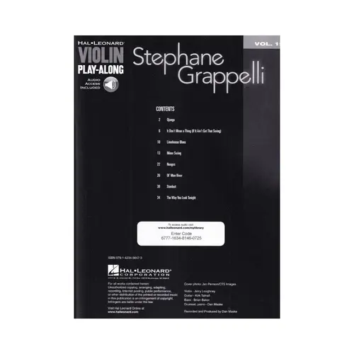 Stephane Grappelli - Violin Play-Along Volume 15